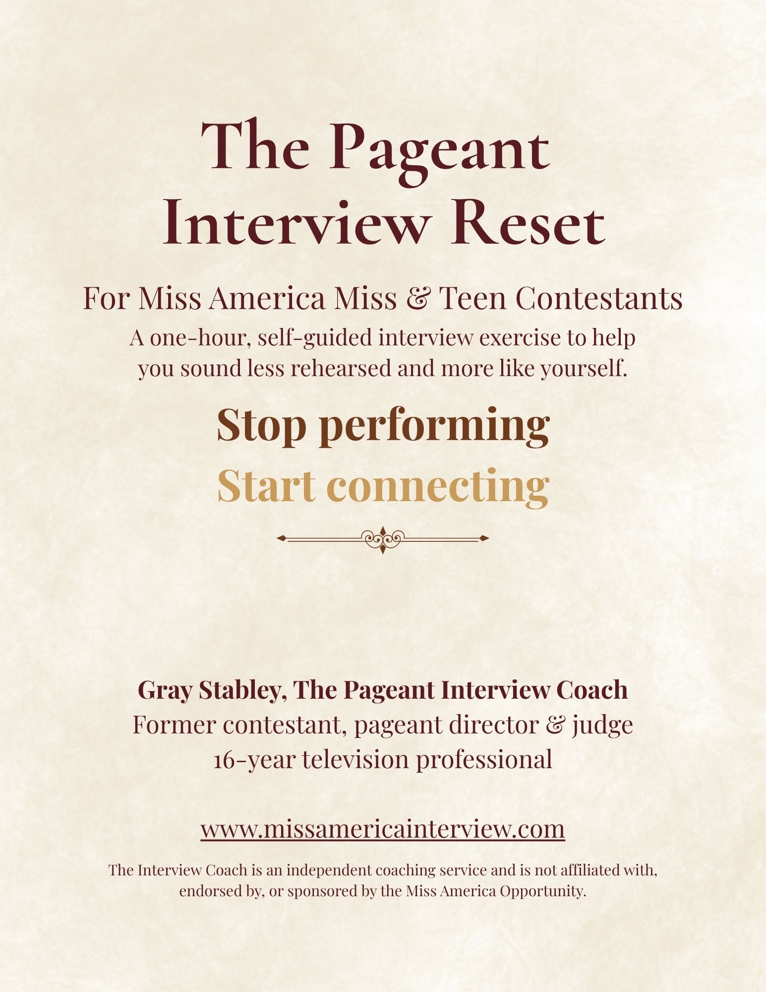 The Pageant Interview Reset workbook cover